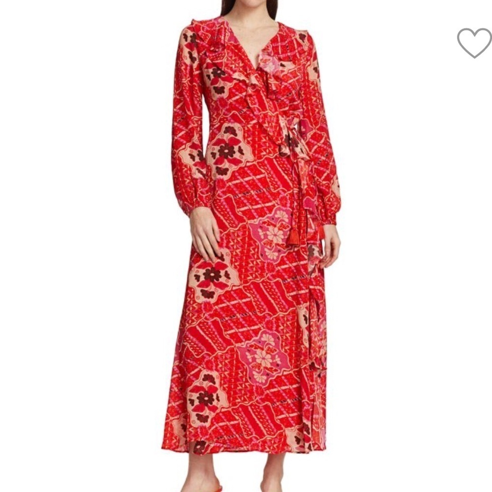 Figue Arabella Ruffle Trim Wrap Dress. Size M